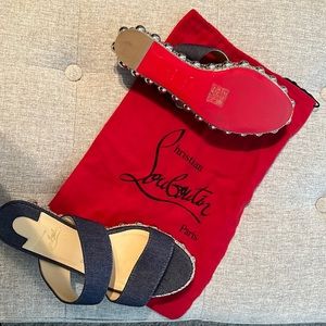 Size 37 Christian Louboutin Blue Jean sandals.